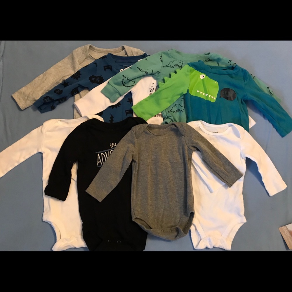 6 month onesies; 9 Total